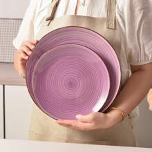 vancasso 24-Piece Dinnerware Set, Multi-Colored Stoneware, Dinner Plates, Dessert Plates, Pasta Bowls And Bowls, Hand-Painted Stoneware Combination Set With Spiral Pattern, Service For 6 People - 彩色 - 查看 7