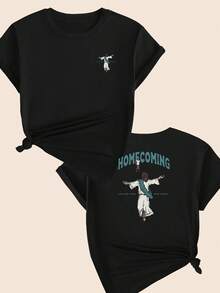 Homecoming Jesus Babylook Short Sleeve Comfort Cotton Casual Printed T-Shirt - Vì vậy - Xem 1