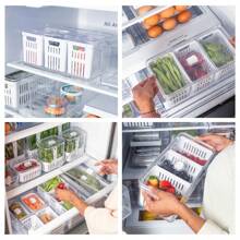 Clear Fresh Refrigerator Organizer With 3 Baskets 5L Kitchen Food Storage OR - Colorless - không màu - Xem 4