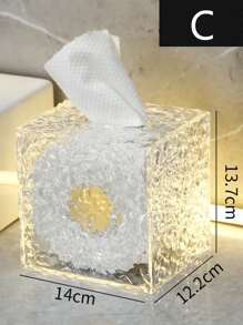 1pc Elegant Oval Wavy Textured Tissue Box Cover, Plastic Napkin Holder For Bathroom, Vanity Face Towel Dispenser, Premium Living Room Table Decor, Simple Luxurious Coffee Table Tissue Storage, Room Decor Bedroom, Kitchen Tools, Organizer Kitchen, Travel, Holiday, Napkin Holder, Festival Family Gathering, For Home Kitchen Dining Room, Decorative Box, Women Wedding Gift, Summer Travel Holiday Festival Must-Have - Multicolor - View 15