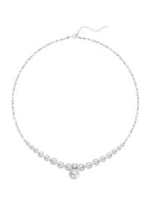 1 件 S925 纯银简约创意碎银设计珍珠项链，高品质珠宝，防过敏，礼盒套装，适合女朋友生日或周年纪念 - 銀色 - 查看 11