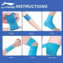 LI-NING Vendaje elástico autoadhesivo, unisex, equipo de protección, deporte profesional, AXWU073 - Azul - Ver 6