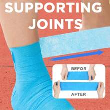 LI-NING Vendaje elástico autoadhesivo, unisex, equipo de protección, deporte profesional, AXWU073 - Azul - Ver 5