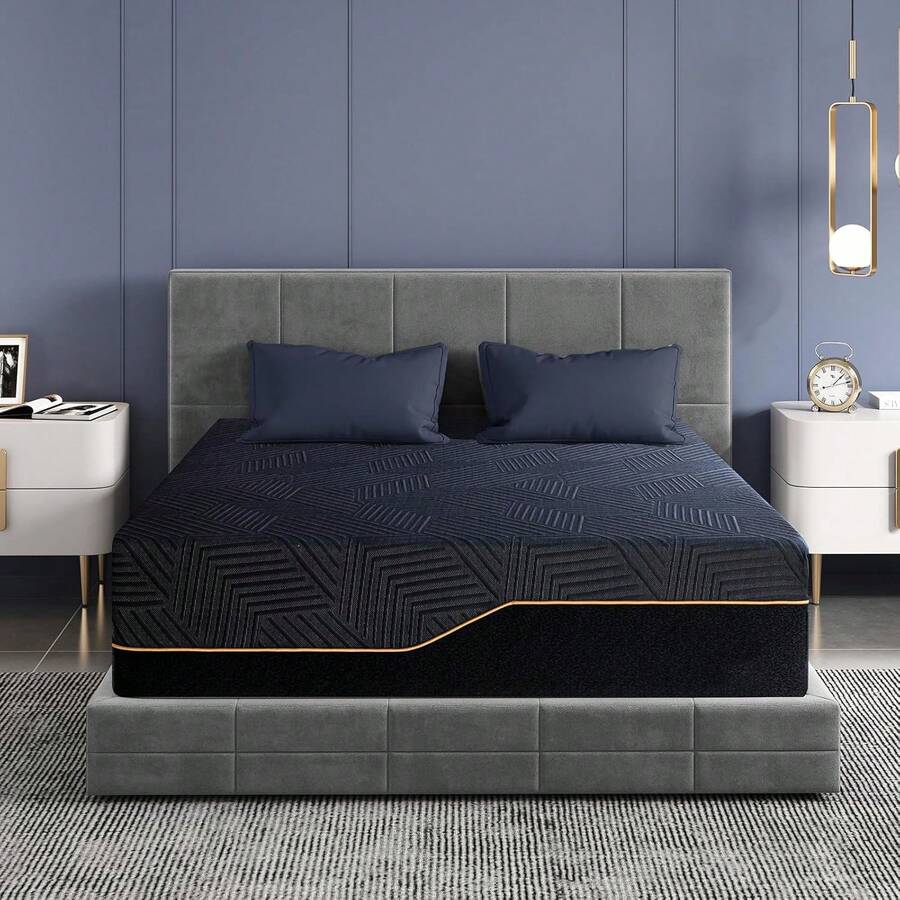 EMUQUD Memory Foam Mattress For Back Pain, Cooling Gel Mattress Bed In