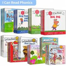 Lachilly 12Book/Set Phonics Fun!: Includes 12 Mini-Books Featuring Short And Long Vowel Sounds Paperback, Children Bedtime English Reading Book,I Can Read Phonics Pocket Book