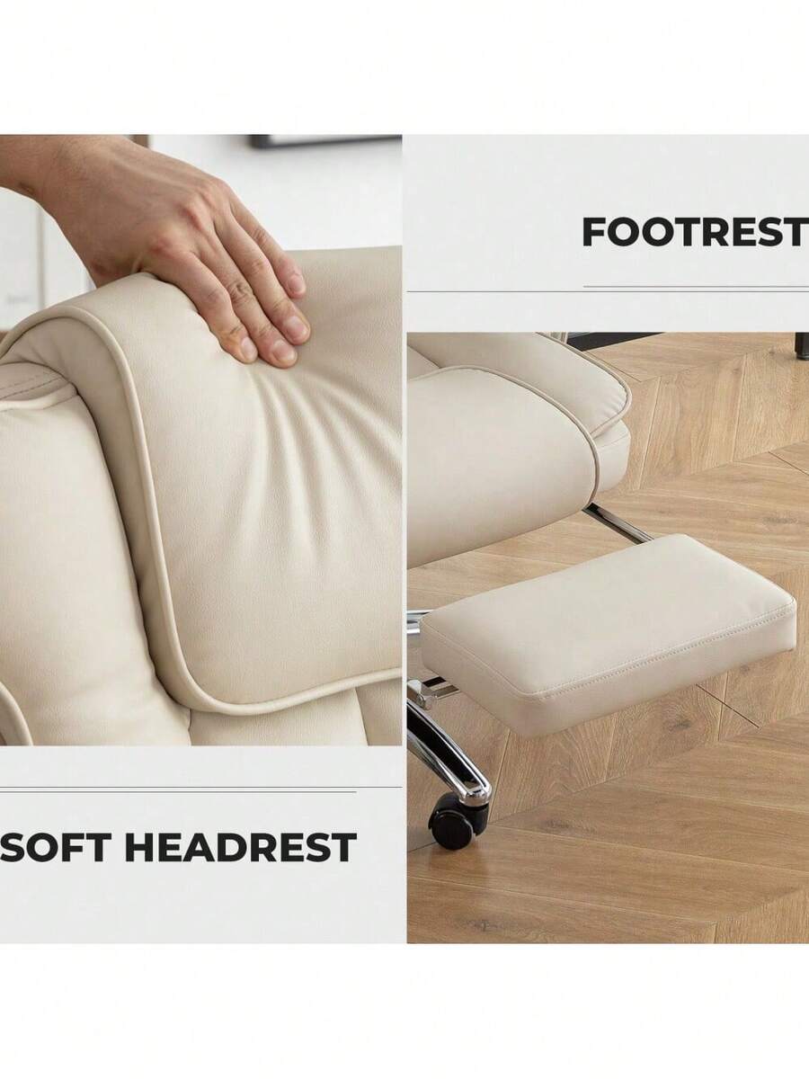 Office Chair, Big And Tall Executive Office Chair With Footrest