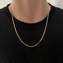 Piastrini Men's Chain 18k Gold Plated Thin Cord 2mm 60cm/70cm/80cm - Vàng - Xem 2