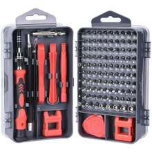 Precision Mechanic Tool Set Mini Screwdriver, 122 In 1 Mobile Phone Repair Tool Set For PC Computer Laptop Tablet Toy Watches Camera Glasses - Black Red - View 1