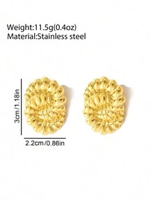 Aomogo 1 对时尚不对称不锈钢吊坠耳环，独特设计，适合女性，时尚礼物 - 耳環 - 查看 3