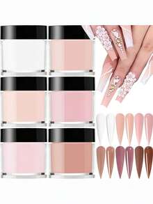 Bộ 6 Bột Acrylic Nude, 6 Màu Bột Nhúng Nghệ Thuật Làm Móng Acrylic Bóng Cao Cho Điêu Khắc Móng Tay 3D, Nối Móng Kiểu Pháp & Khắc Móng, Bộ Nghệ Thuật Làm Móng Acrylic 3D Bằng Polymer Chuyên Nghiệp, Bền & Dễ Sử Dụng Cho Gia Đình, Làm Móng Cho Người Mới Bắt Đầu Tự Làm - Nhiều màu - Xem 7