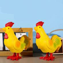 1 件抗压力趣味发条公鸡玩具，逼真的动物颜色随机发送 - 彩色 - 查看 8