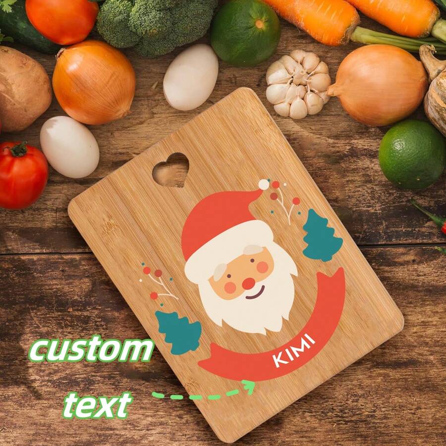 1 Stück Weihnachten Serviertablett, Schneidebrett, mit personalisiertem Namen und Text, mit Schleife, Rentier und Schneeflocken Elementen, Fröhliche Weihnachten, warmes und süßes Geschenk, hochwertiges Geschenk für Zuhause, hochwertiges Küchenutensil, geeignet für Eltern, Paar, Ehefrauen und Kochliebhaber, Valentinstag Geschenk, für Lebensmittel und Früchte, viral, unverzichtbar für Einweihungsgeschenke