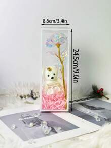 1 件圣诞礼盒礼物玫瑰熊送给女朋友的礼物送给学生的圣诞节爱情礼盒玫瑰情人节礼物送给周老师给老师母亲节生日礼物送给女士母亲玫瑰礼物 - 彩色 - 查看 9