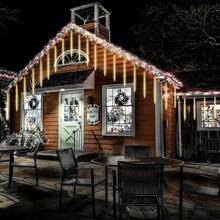 8-Tube LED Solar Powered Meteor Shower Outdoor Tree Decoration Lights, Solar Powered Falling Rain Icicle Lights, Suitable For Thanksgiving, Christmas Tree, Halloween, Holiday Street Tree Decor