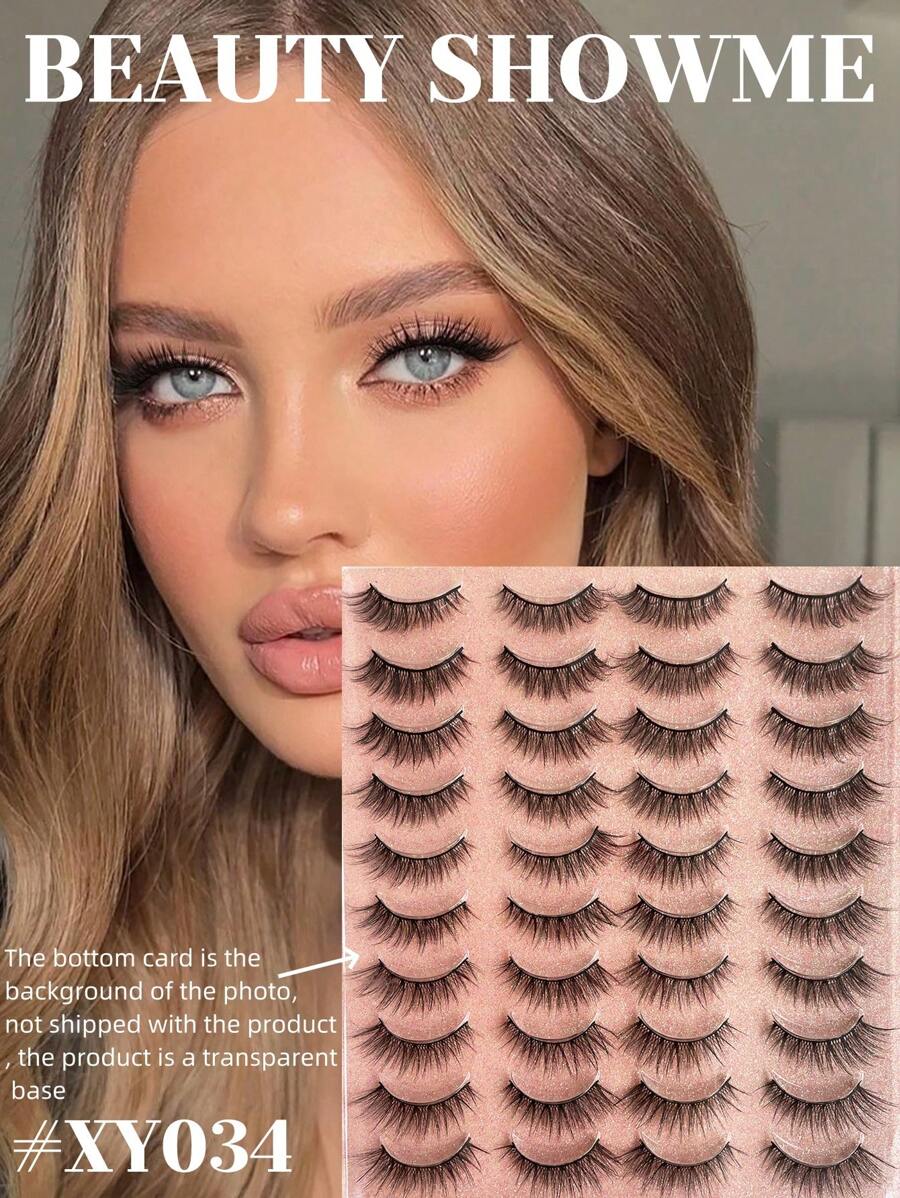 Beauty Showme 20 cặp lông mi giả 5D giả lông chồn, đuôi mắt cánh, chất liệu lụa, lông mi nhân tạo tự nhiên quyến rũ, lông mi búp bê, lông mi giả lông chồn, 20 cặp đuôi mắt cánh, phong cách mắt mèo Beyelian cổ điển, Amzgirl dùng cho trang điểm mắt to kiểu Á, lông mi giả cảm giác lông chồn bồng bềnh, kiểu dáng thanh mảnh