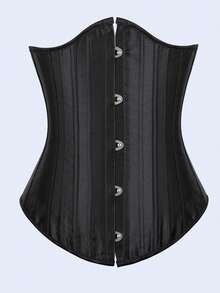 1 chiếc áo bó sát eo cài nút phía trước màu trơn dành cho nữ viền bất đối xứng - Nhiều màu - Xem 5