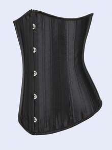 1 chiếc áo bó sát eo cài nút phía trước màu trơn dành cho nữ viền bất đối xứng - Nhiều màu - Xem 4