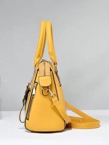 Túi xách thêu thời trang mới cho nữ, túi tote đa năng tối giản giản dị dành cho nữ - Màu vàng - Xem 3