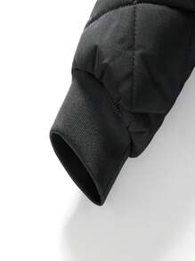 Męska kurtka typu casual patchwork, ciepła podszewka z poliestru, kołnierz stójka, jednolity kolor, zapięcie na zamek błyskawiczny, dopasowany krój, dzianina, odpowiednia na jesień/zimę