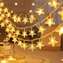 1 件 LED 星形雪花灯串树仙女灯，由电池盒供电，链式家居婚礼派对节日装饰，电池供电非常适合花园、卧室、婚礼和节日派对装饰 - 星星燈串 - 查看 14
