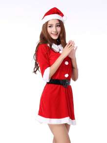 1 Bộ/(Quần áo + Thắt lưng + Mũ) Váy Giáng sinh Bộ trang phục Giáng sinh Câu lạc bộ đêm Trang phục biểu diễn gợi ý: 40kg-60kg Halloween - Nhiều màu - Xem 3