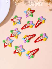 Bộ 10 kẹp tóc hoa nhiều màu cho bé gái, phụ kiện tóc trẻ em, kẹp tóc mái/tóc lệch, phong cách dễ thương cho công chúa, lễ hội và biểu diễn sân khấu - Nhiều màu - Xem 12