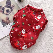 1 件狗狗圣诞衬衫宠物圣诞服装狗狗运动衫狗狗外出圣诞服装（XXL） - 酒紅色 - 查看 11