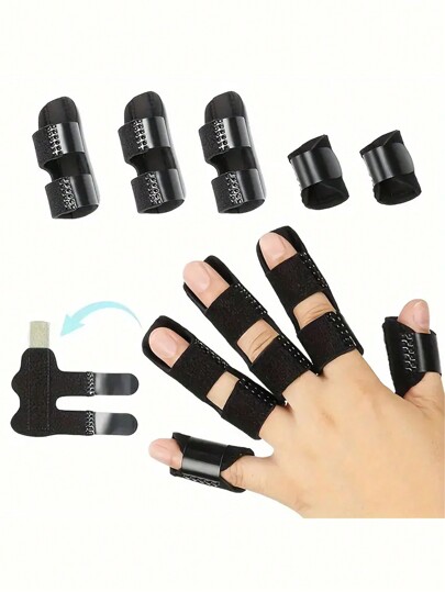 5/10pcs Finger Splint Support Set - Comfortable & Durable Braces For Thumb, Index, Middle, Ring & Pinky - Adjustable Knuckle Stabilizers For Sports Injury Prevention