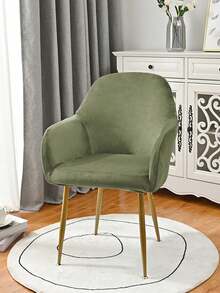 1 cái/2 cái/4 cái Vỏ bọc ghế cong co giãn bằng lông cừu Silver-Fox, Vỏ bọc trang trí chống bụi chống thấm nước, thích hợp cho khách sạn, phòng khách, phòng học, phòng ăn và sử dụng hàng ngày - màu xanh lá cây - Xem 7