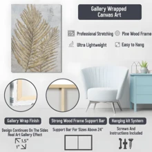 1pc Framed Canvas Poster, Palm Leaf Wall Art Canvas Paintings, Ideal Gift For Bedroom Living Room Corridor, Wall Art, Wall Decor, Winter Decor, Room Decoration - Nhiều màu - Xem 6