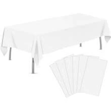 6 toalhas de mesa retangulares de plástico de cor lisa - Não tecido, entrançado, 100% PEVA, fácil de limpar, transparência mínima - Adequadas para uso doméstico, festas, casamentos, restaurantes e comerciais!