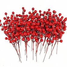 Bộ 6/12 chiếc que chọc quả mọng đỏ nhân tạo bằng xốp Giáng sinh cành quả mọng cành quả mọng vòng hoa cây thông Noel trang trí nhà cửa - Nhiều màu - Xem 6