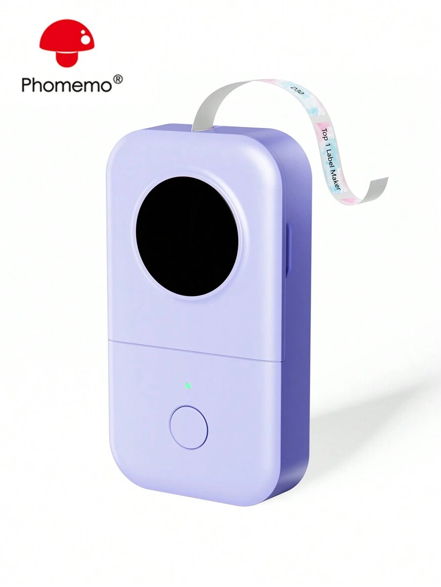 Phomemo 1pc Label Maker Machine With 1 Roll 12x40mm, 0.47"X 1.57" White Sticker Thermal Label Tape- D30 Portable Wireless Printer In Hand Size, Inkless Thermal Label Maker With 203dpi HD Printing Resolution, Small Printer Supports 6/12/14/15mm, 0.24"/0.47"/0.55"/0.59" Thermal Labels, Rechargable Label Makers With 1200mAh Built-In Durable Battery, Mini Smart Label Maker Compatible With Ios & Android, Easy To Use Labeler For Home, Kitchen, Medicine Box, Office, School, Stores, Organization, Portable Label Maker Print Labels For Item Labels, Product Labels, Price Tags, File Tags, Kitchen Bottle Labels, Medicine Labels, Pocket Label Maker With Smart APP Print Master, Pre-Designed Templates Including 1000+ Symbols, 60+ Frames And Various Fonts, Easy To Create Various Design Label Stickers With Icon, Texts, Symbols, Logos, Barcodes, QR Codes, Images, Time, Insert Excel, Scan, OCR, And Voice RECG, D30 Label Maker, New Year Gift For Everyone - 紫色 - 查看 1