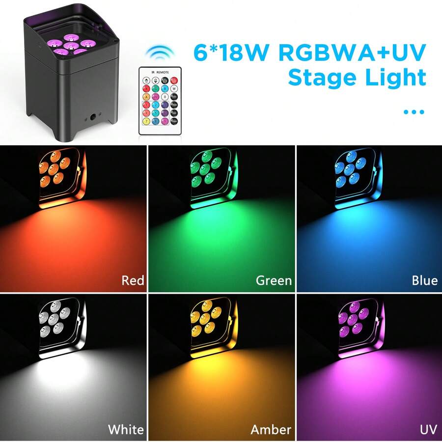108W Mobile APP Remote Control Par Light 6 RGBWA UV LED With BuiltIn