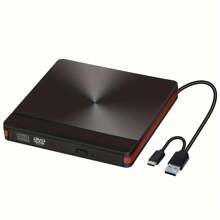 USB 2.0 External DVD Drive, CD/DVD ROM, Portable CD/DVD RW Disc Burner Player For Computer - Silver - View 2