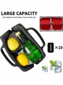 定制图像或文字、轻便、防水、商务、印刷冰袋、礼品袋、超大午餐盒袋，适合学生、初学者和白领。适用于办公室、大学、工作、商务、通勤、户外活动、旅行和郊游 - 彩色 - 查看 8