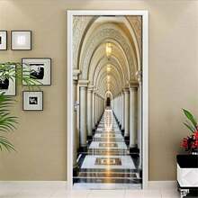 Custom Modern Refrigerator Door Sticker PVC 3D DIY Self-Adhesive Abstract Fashion WallpaperBedroom Kitchen Bathroom Entrance Living Room Art Poster Mural Stickers Home Personalised Stickers