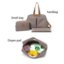 3pcs/Set Waterproof Maternity Bag, Large Capacity Handbag & Shoulder Bag With Changing Pad For Mom & Baby