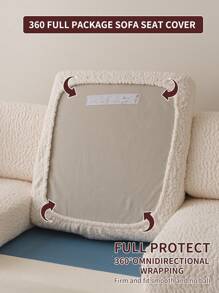 1 件厚毛绒弹性沙发座垫套，防滑 4 季通用沙发保护套，双面柔软羊毛沙发垫，防尘可机洗沙发套，适用于卧室、办公室、客厅 L 型沙发和 1-2-3-4 座 - 白色 - 查看 2