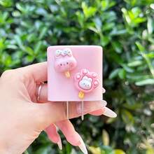 5 件 3D 卡通冰淇淋爪充电器头和手机线保护器，兼容 Apple 18W/20W - 粉色 - 查看 6