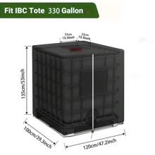 1pc IBC Tote Cover Outdoor Water Tank Protective Cover Garden Sunshade Waterproof 275 Gallon For 1000L IBC Tank Cover,Bag,Organizer,Storage