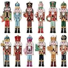 12pcs/24pcs Classic Nutcracker Decorations - Hanging Wooden Nutcracker Figures For Holiday Decorations, Tree Hangings, Holiday Gift Tag Accessories, Room And Fireplace Decorations