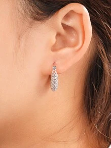 1 Paar klassische 925 Sterling Silber Creolen, Hochzeits-Jahrestags-Ohrringe, Schmuck für Frauen, Feinschmuck Geschenk