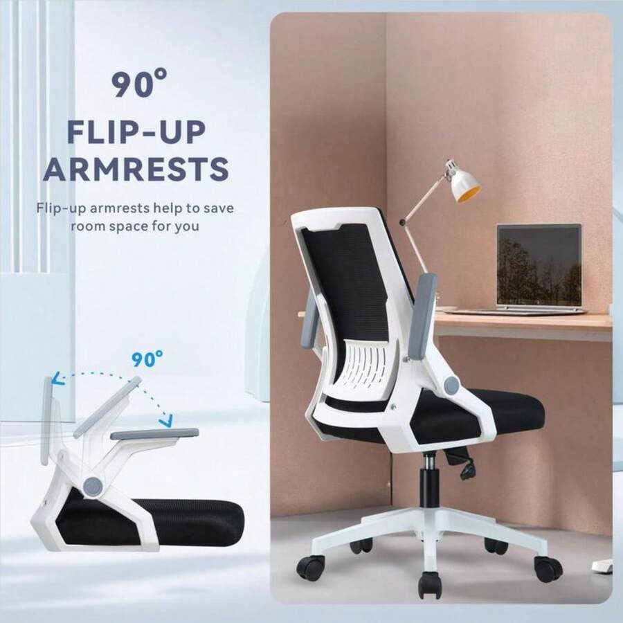 Computer Office Chair, Ergonomic Office Chair With FlipUp Armrests