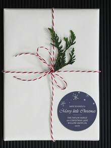 12/24/40 Miếng dán Giáng sinh tùy chỉnh khác nhau, Tròn 5x5 Cm/ 2x2 In, 9 mẫu tùy chọn bao gồm Gingham, Bông tuyết, Màu trơn, Cây thông Noel vàng, v.v., Hỗ trợ tùy chỉnh tên và văn bản như Tên cá nhân, Họ, Tên công ty, Địa chỉ, Lời chào hoặc các từ khác, Thích hợp để đóng gói quà tặng, Hộp bánh quy nướng - Màu xanh hải quân - Xem 4