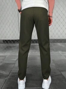 3 件装男童和青少年宽松纯色直筒休闲户外运动裤 - 黑色 - 查看 2