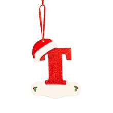 1 pieza Adorno colgante en forma de letra del abecedario A-Z para árbol de Navidad, 26 letras para decoración del hogar de Navidad y Año Nuevo, ornamento DIY de acrílico - Multicolor - Ver 25