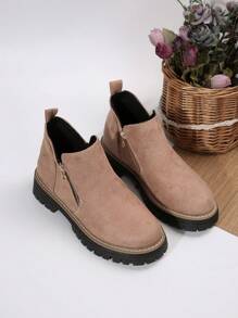 Women Ankle Boots And Short Boots, Female Shoes Winter Boots Women Shoes Flat Heel New Arrival Short Boots Women Shoes With Zipper Pink Chelsea Boots,Perfect With Corset