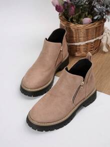 Women Ankle Boots And Short Boots, Female Shoes Winter Boots Women Shoes Flat Heel New Arrival Short Boots Women Shoes With Zipper Pink Chelsea Boots,Perfect With Corset