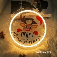 Đèn Neon Giáng Sinh - Đèn Neon Trang Trí Giáng Sinh Tùy Chỉnh Đặc Biệt Cho Phòng, Đèn Neon In Thủ Công, Nguồn Điện USB, Quà Tặng Giáng Sinh Tùy Chỉnh - tia cực tím giáng sinh - Xem 1